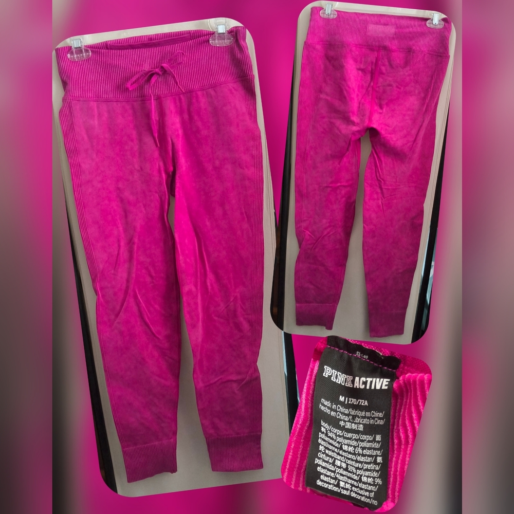 PINK Victoria's Secret Bright Pink Active Leggings Size Med